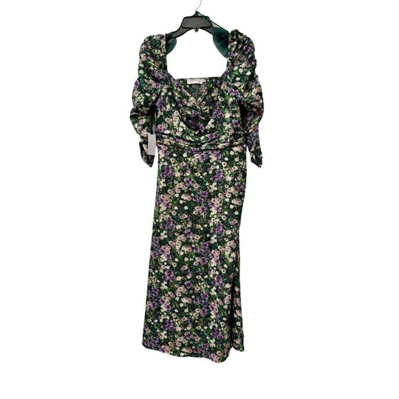 New ASTR Women's Size M Floral Keyhole Midi Dress Long Sleeve *Broken Zipper* - Picture 1 of 14
